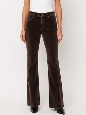 MICHAEL Michael Kors Brown Velour Stretch Cotton Boot Cut Jeans Size 10